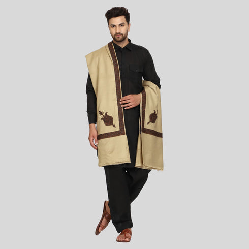 Men's Kashmiri Embroidered Wool Shawl